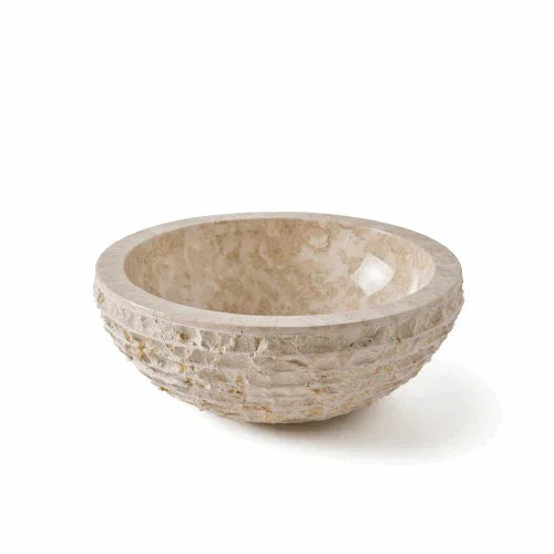 ronde travertin waskom beige