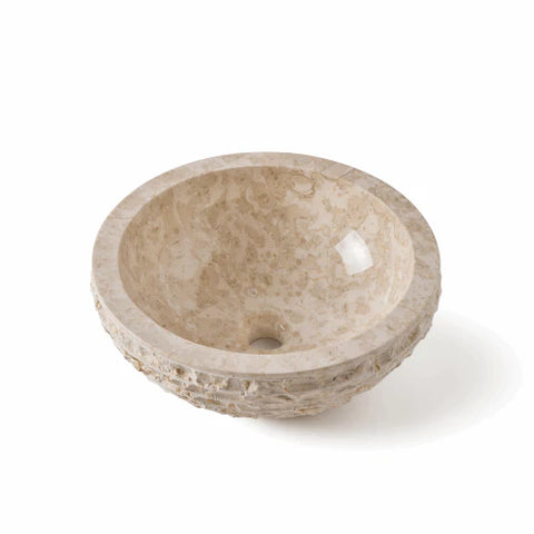beige natuurstenen waskom